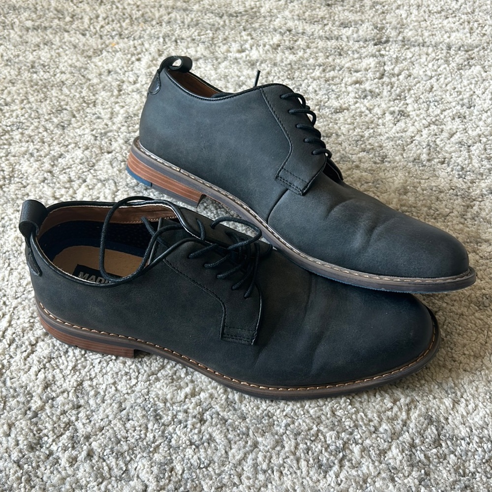 Jessel Madden Men’s 10.5 Dress Shoe Dark Grey Man Made Leather